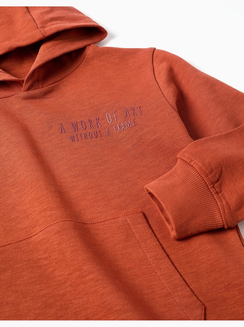 Sudadera con capucha y estampados Work of Art Naranja - Kiabi