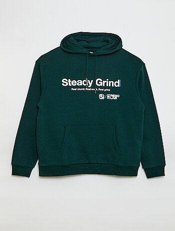 Sudadera con capucha e inscripción delante y detrás