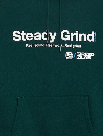 Sudadera con capucha e inscripción delante y detrás