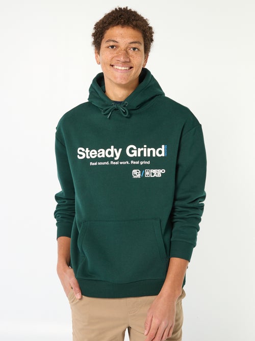 Sudadera con capucha y inscripción delante y detrás - Kiabi