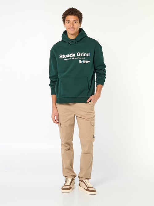 Sudadera con capucha y inscripción delante y detrás - Kiabi