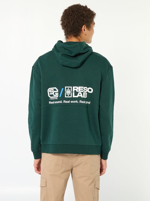 Sudadera con capucha y inscripción delante y detrás - Kiabi