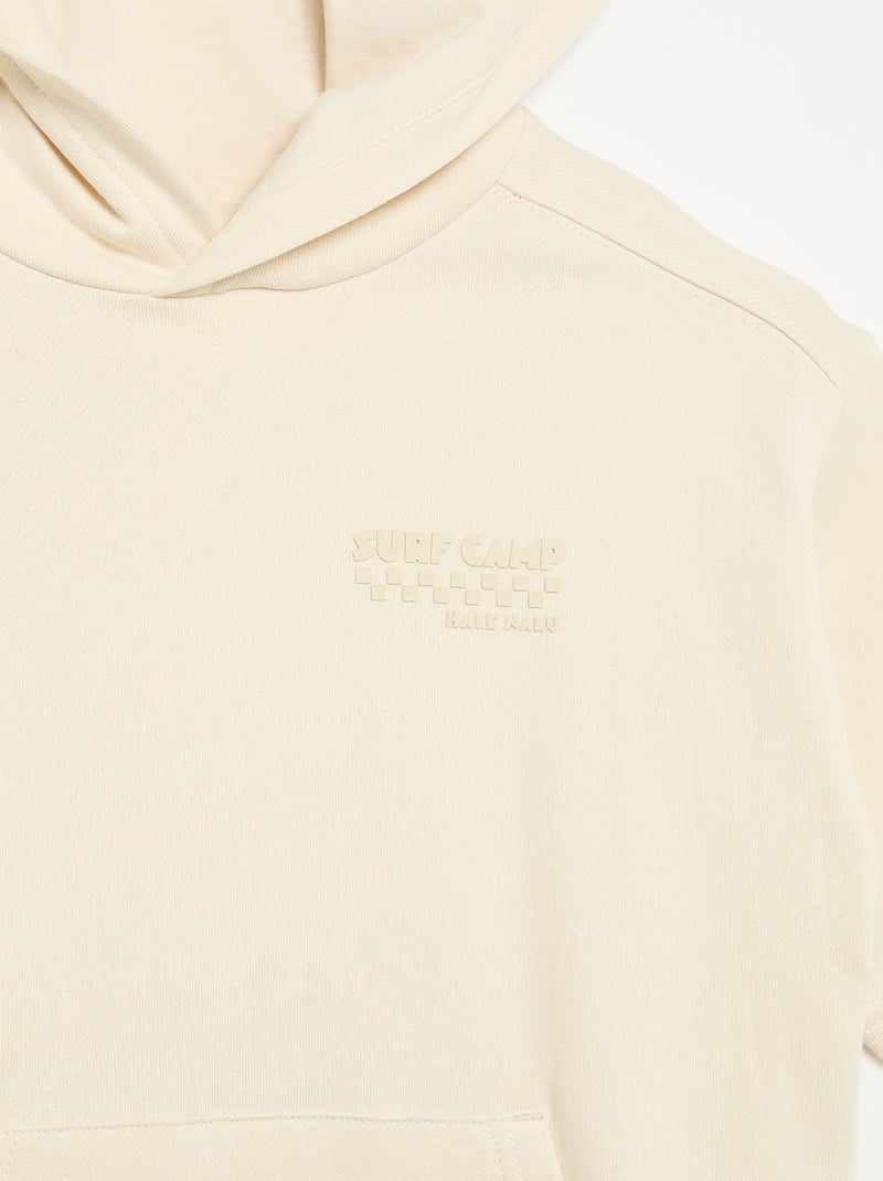Sudadera con capucha y manga corta Crudo - Kiabi