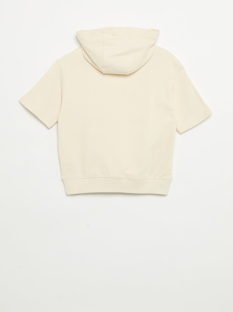 Sudadera con capucha y manga corta Crudo - Kiabi