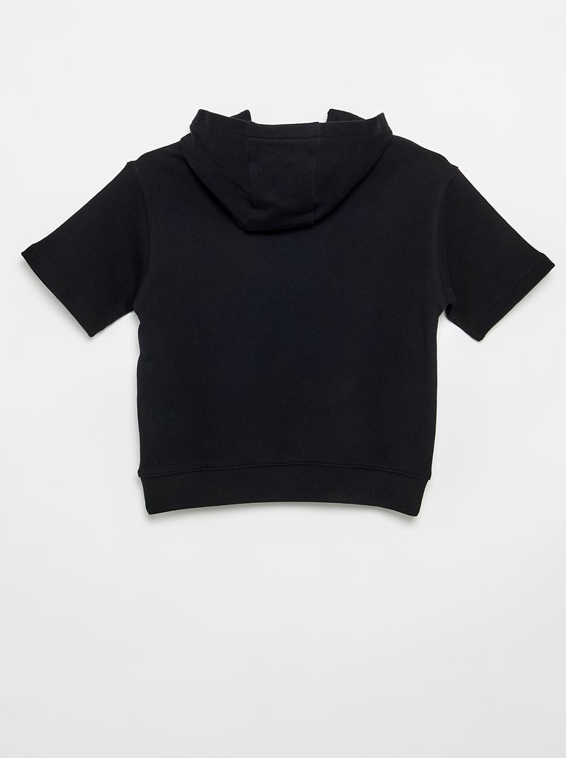 Sudadera con capucha y manga corta Negro - Kiabi