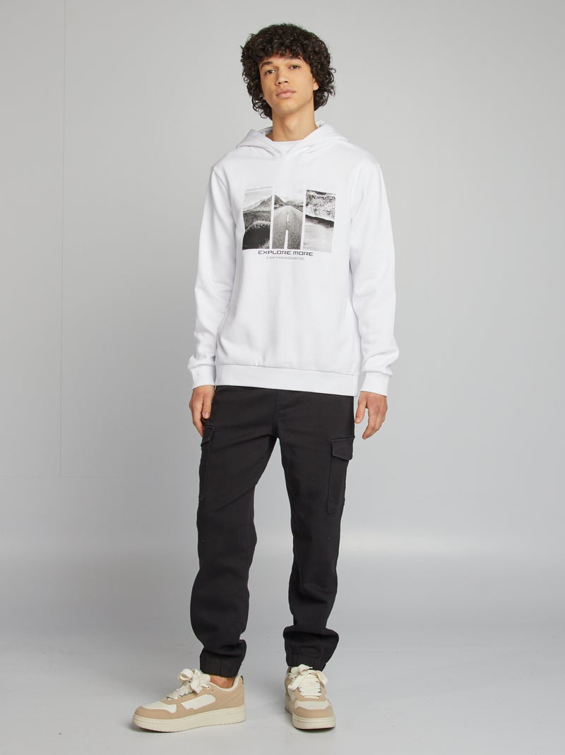 Sudadera con capucha y mensaje BLANCO - Kiabi