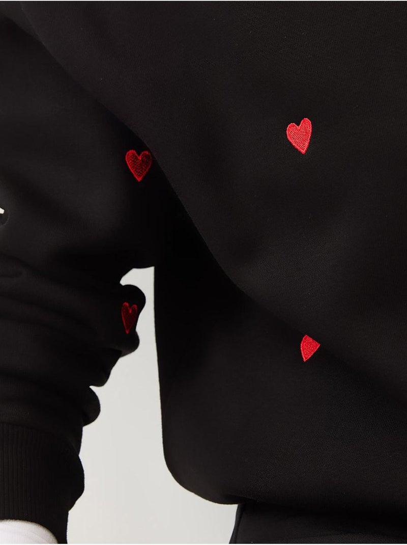 Sudadera con corazón bordado mbhs lucci Negro - Kiabi