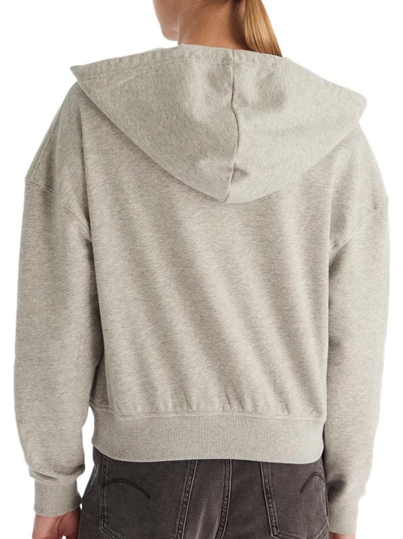 Sudadera con cremallera calvin klein jeans para mujer, Gris plateado - Kiabi