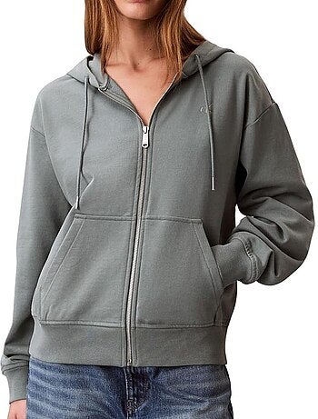 Sudadera con cremallera calvin klein jeans para mujer