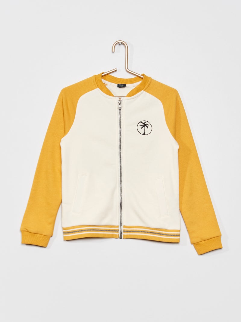 Sudadera con cremallera colorblock AMARILLO - Kiabi