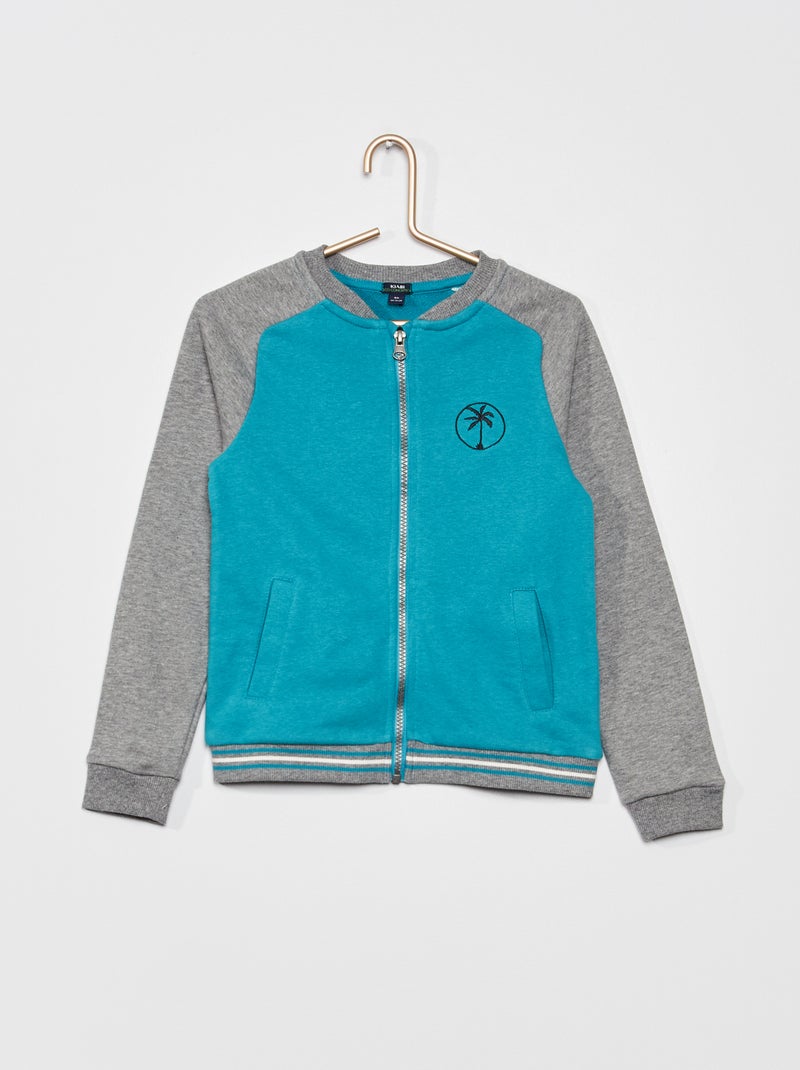 Sudadera con cremallera colorblock AZUL - Kiabi