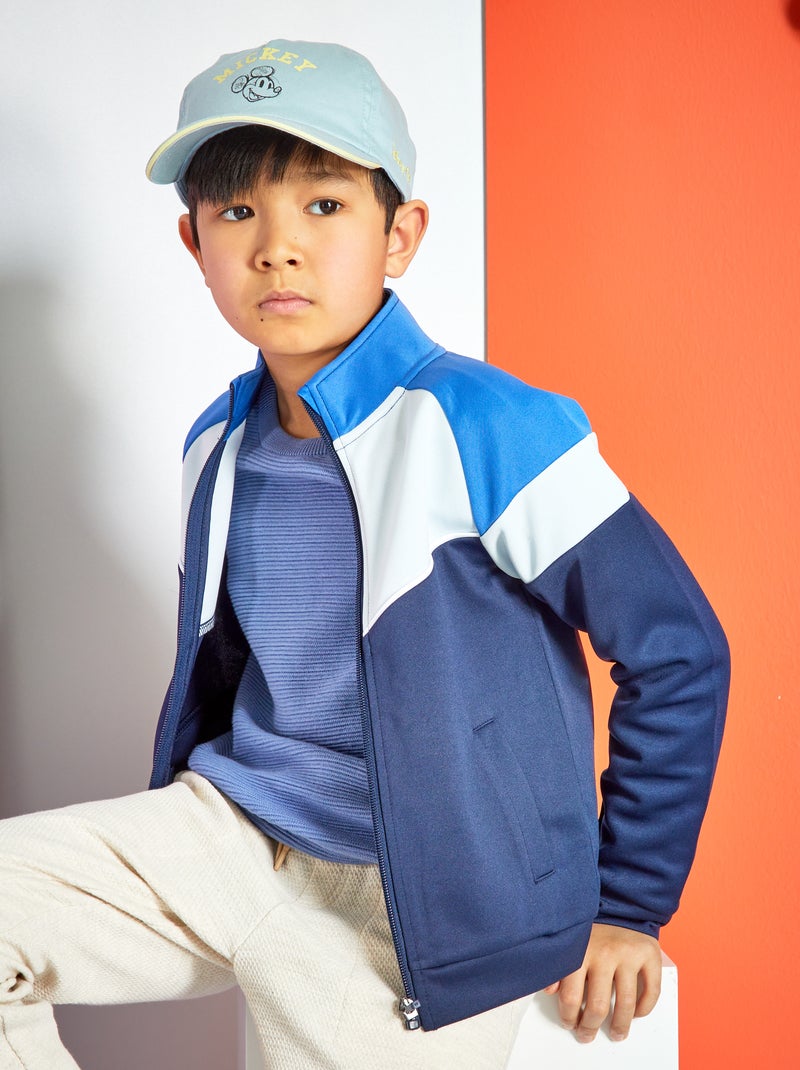 Sudadera con cremallera colorblock AZUL - Kiabi
