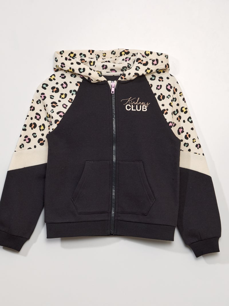 Sudadera con cremallera colorblock GRIS - Kiabi
