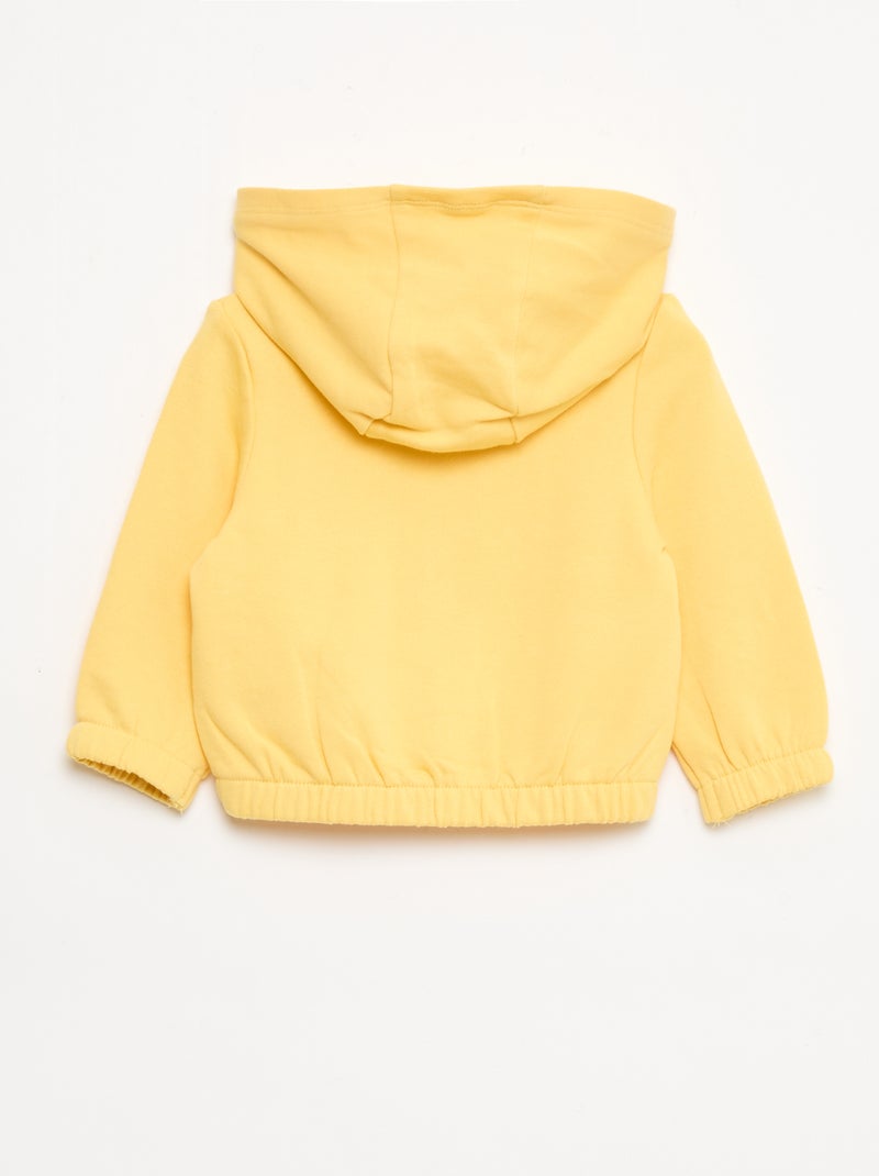 Sudadera con cremallera de felpa Amarillo - Kiabi