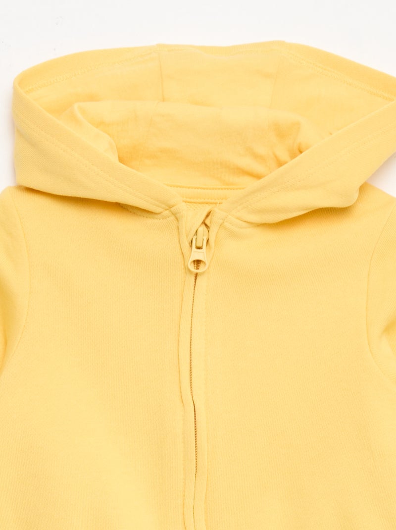 Sudadera con cremallera de felpa Amarillo - Kiabi