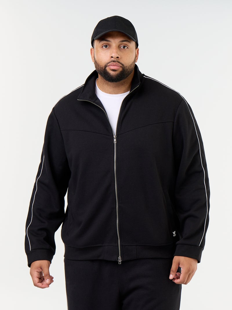 Sudadera con cremallera de felpa ligera Negro - Kiabi