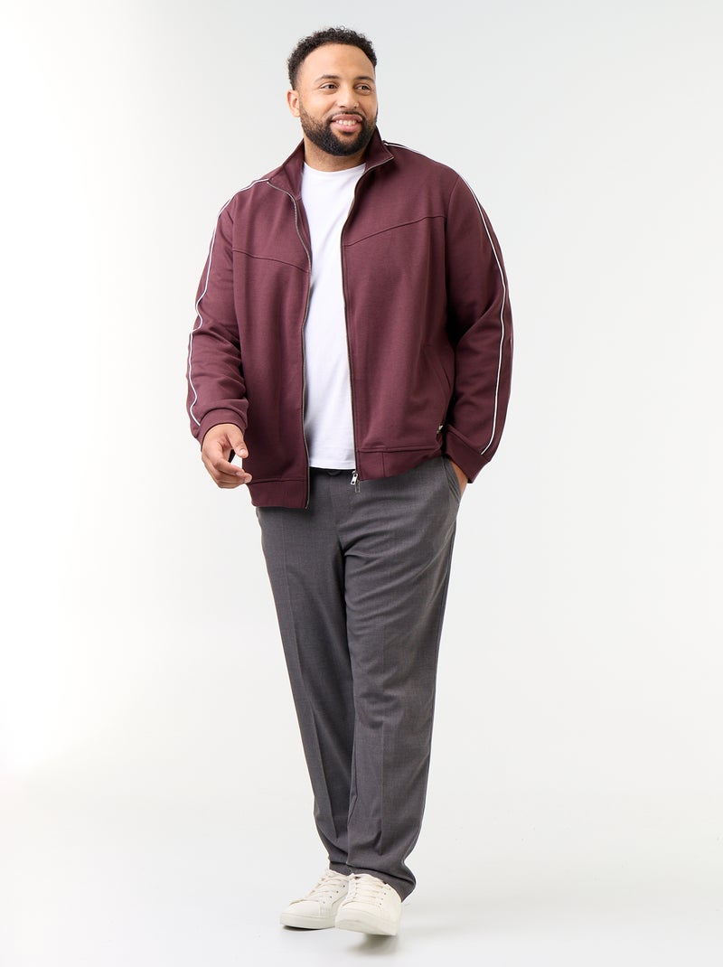 Sudadera con cremallera de felpa ligera Purpura - Kiabi