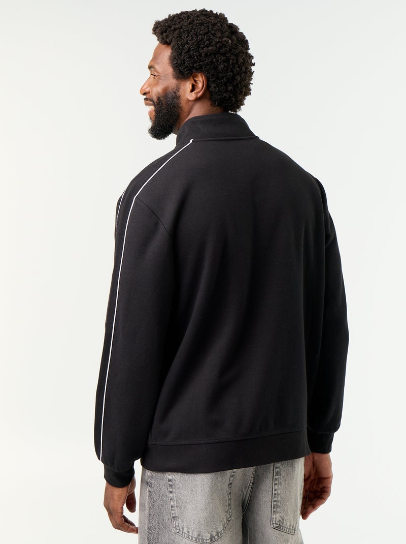 Sudadera con cremallera de felpa Negro - Kiabi