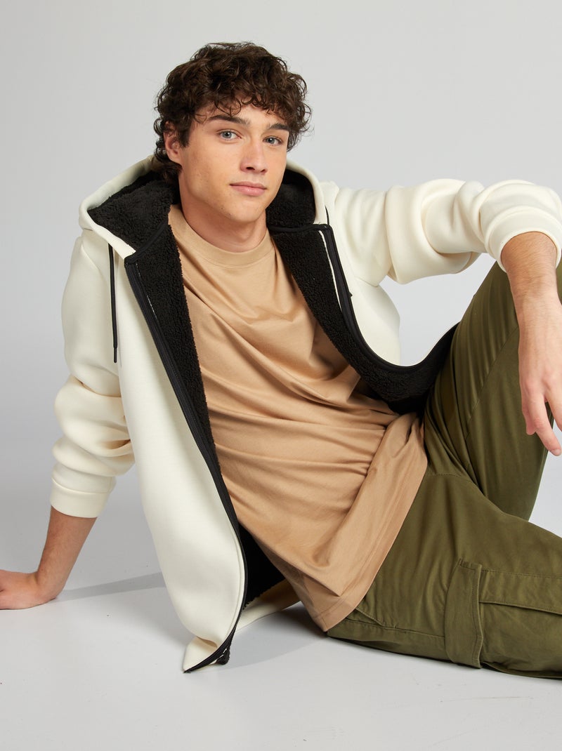 Sudadera con cremallera de neopreno BLANCO - Kiabi