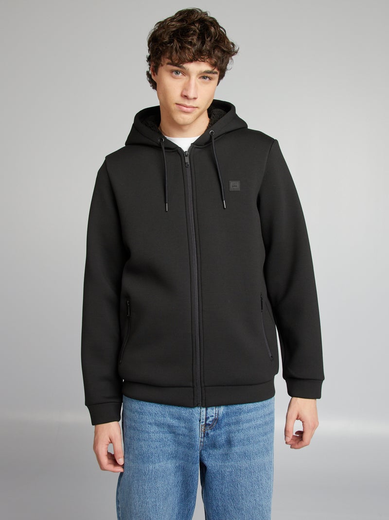 Sudadera con cremallera de neopreno negro - Kiabi