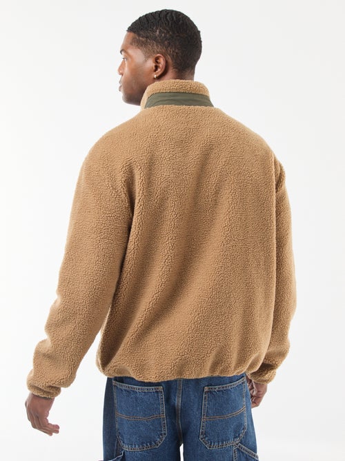 Sudadera con cremallera efecto borreguito - Kiabi Sudadera con cremallera efecto borreguito - Kiabi