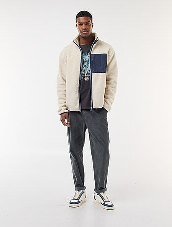 Sudadera con cremallera efecto borreguito