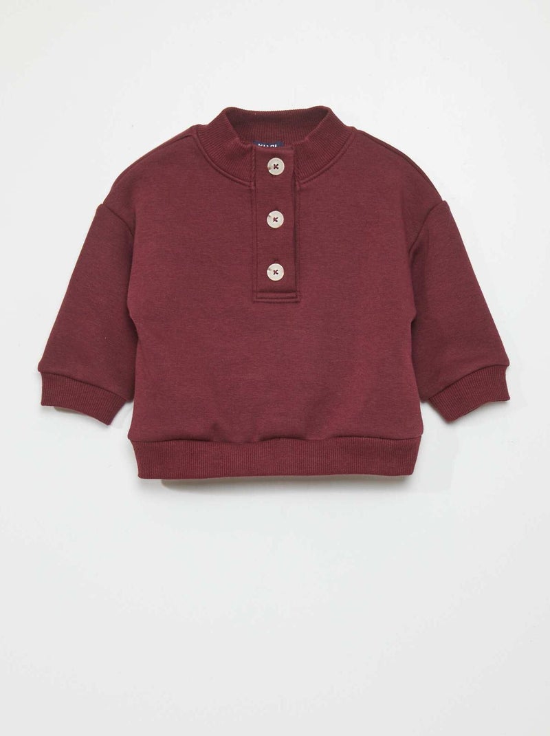 Sudadera con cremallera en el cuello  - Siempre más suavidad ROJO - Kiabi