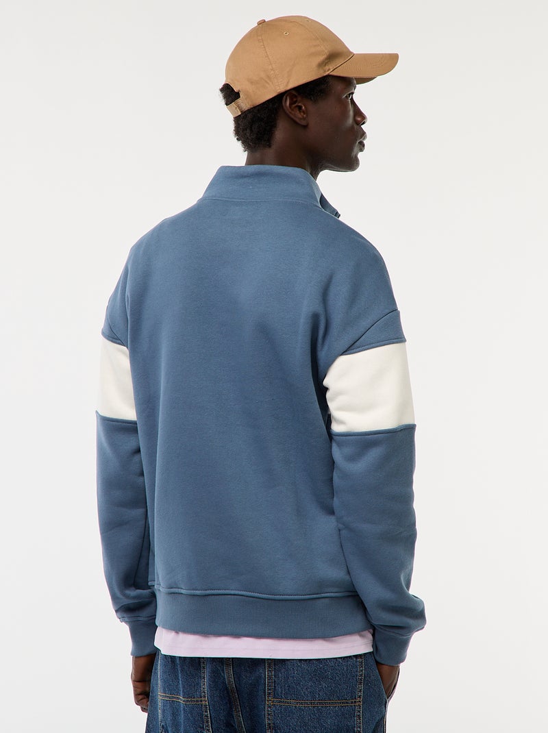 Sudadera con cremallera en el cuello alto Azul - Kiabi