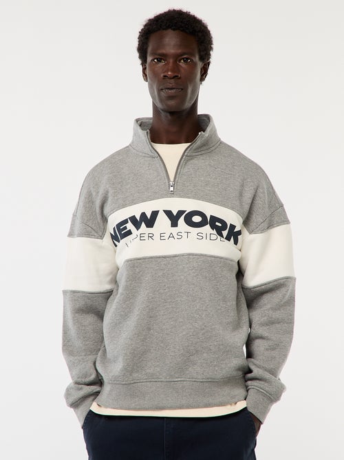 Sudadera con cremallera en el cuello alto - Kiabi
