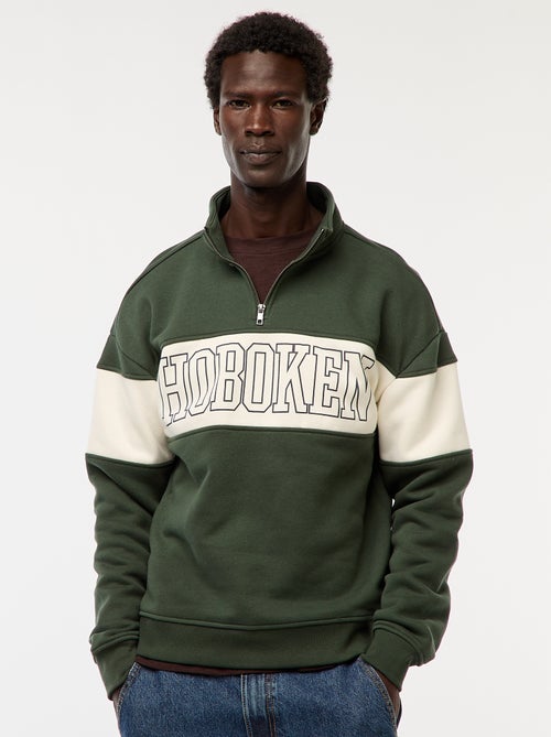 Sudadera con cremallera en el cuello alto - Kiabi