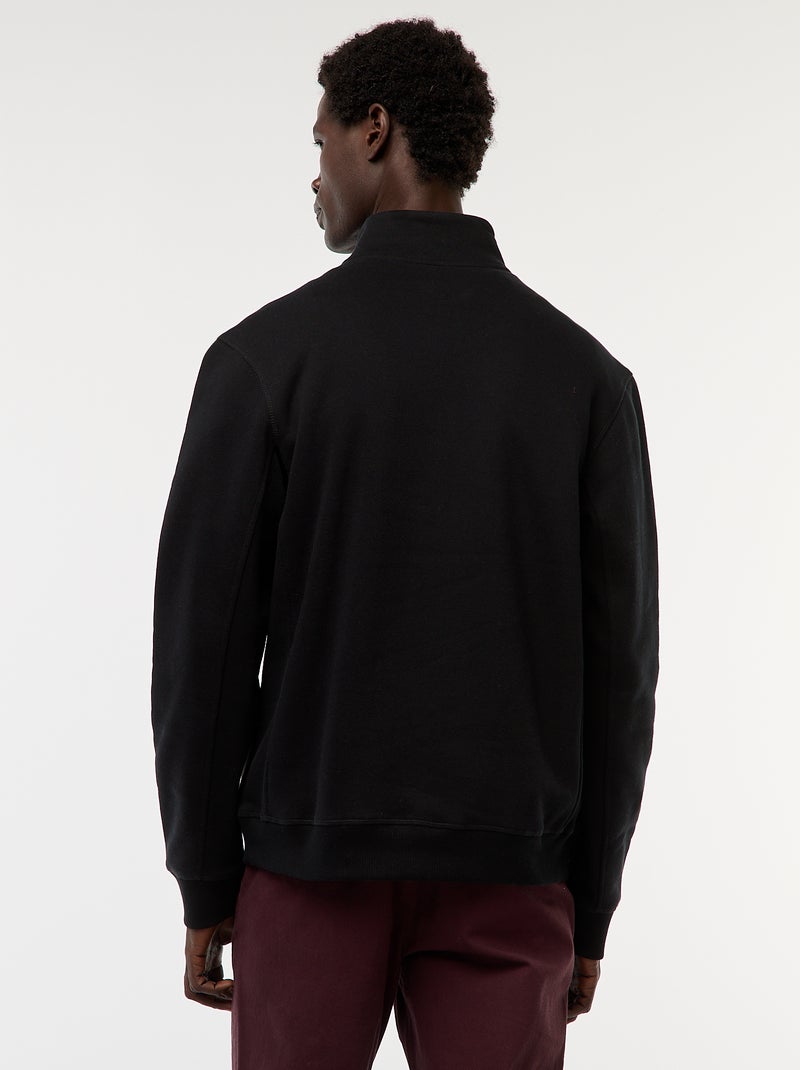 Sudadera con cremallera en el cuello alto negro - Kiabi