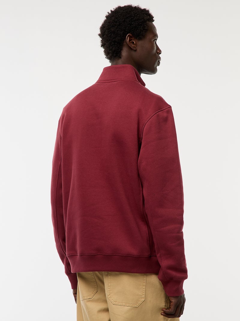 Sudadera con cremallera en el cuello alto Rojo - Kiabi