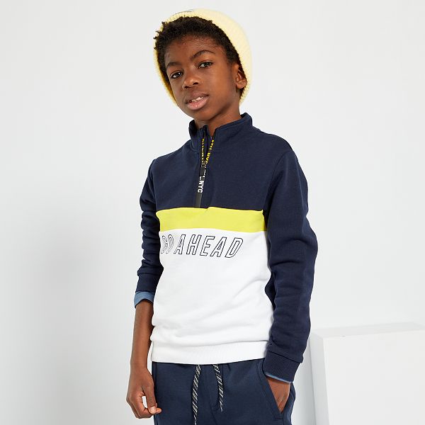 Sudadera con cremallera en el cuello Niño 3-12 años - BLANCO - Kiabi - 8,00€