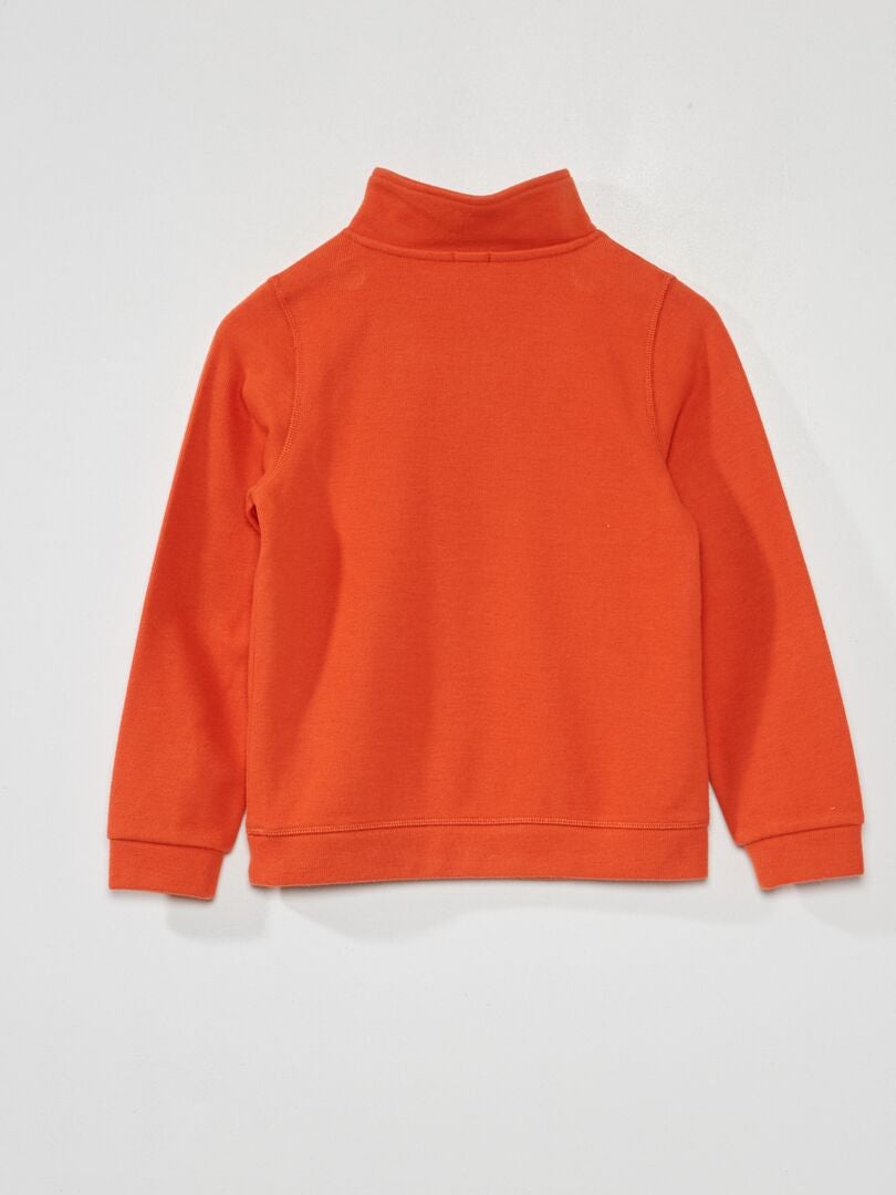 Sudadera con cremallera en el cuello naranja - Kiabi