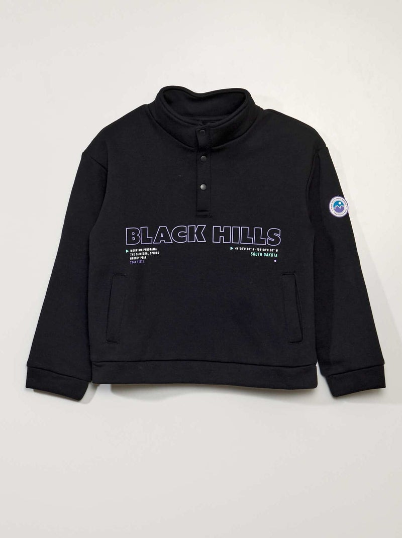 Sudadera con cremallera en el cuello NEGRO - Kiabi