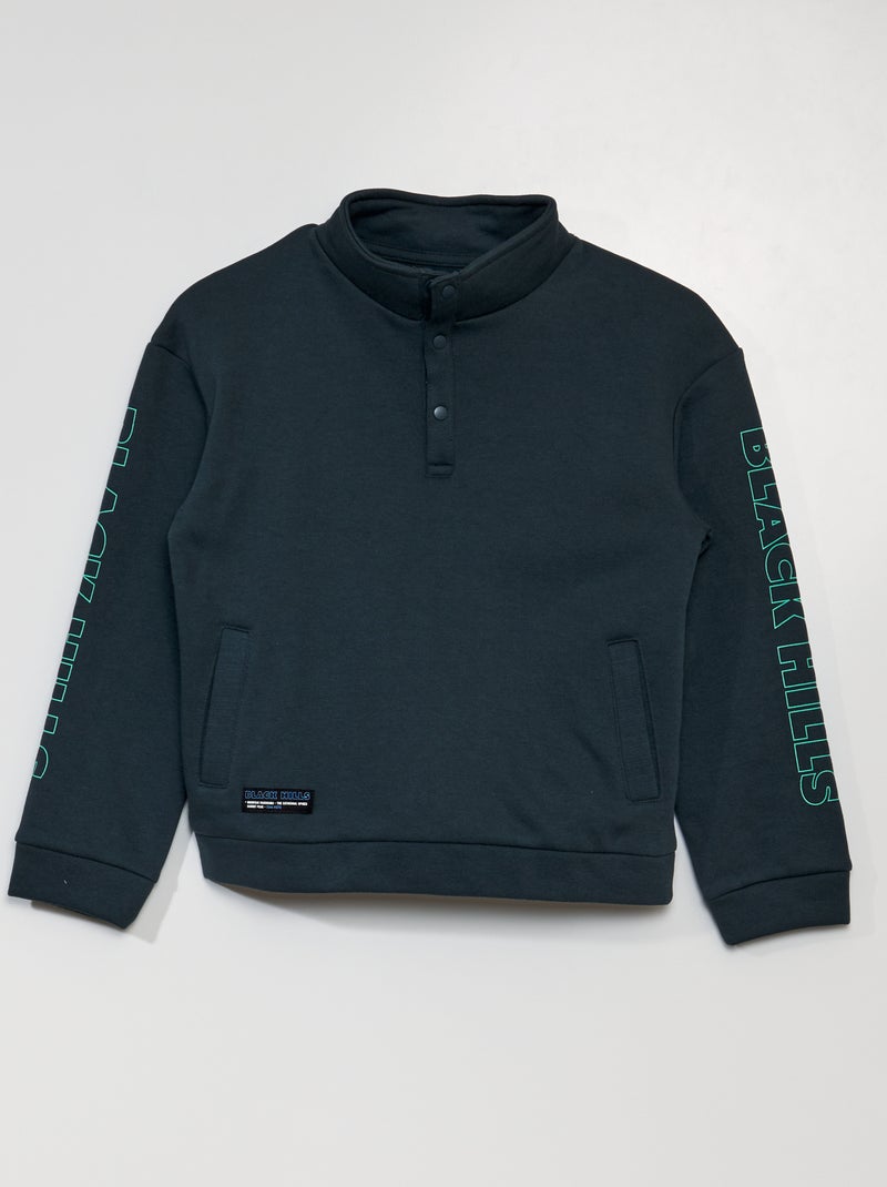 Sudadera con cremallera en el cuello VERDE - Kiabi
