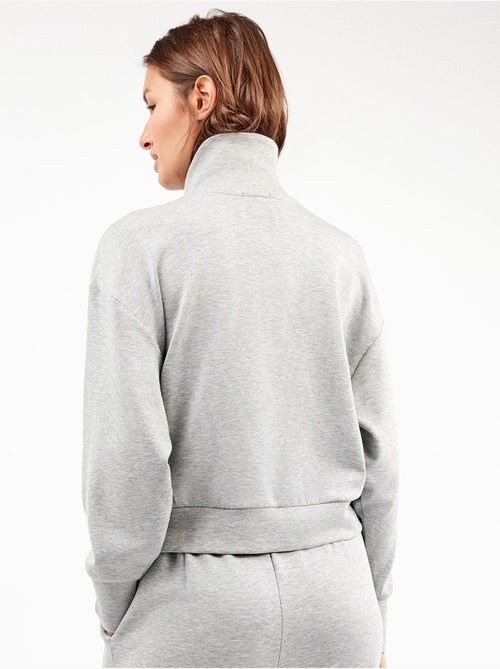 Sudadera con cremallera en tejido double soft touch - Kiabi Sudadera con cremallera en tejido double soft touch - Kiabi
