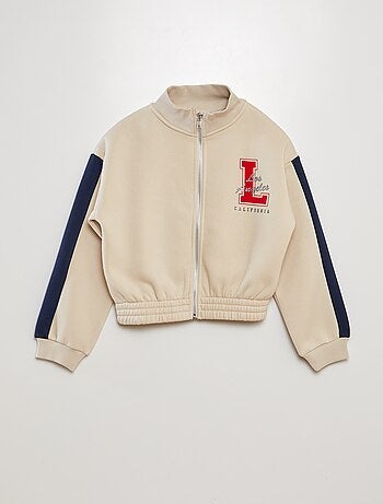 Sudadera con cremallera estilo 'campus'