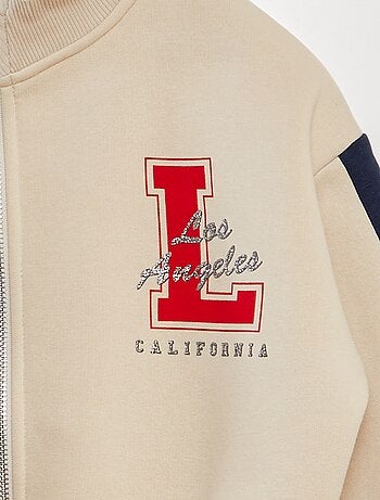 Sudadera con cremallera estilo 'campus'