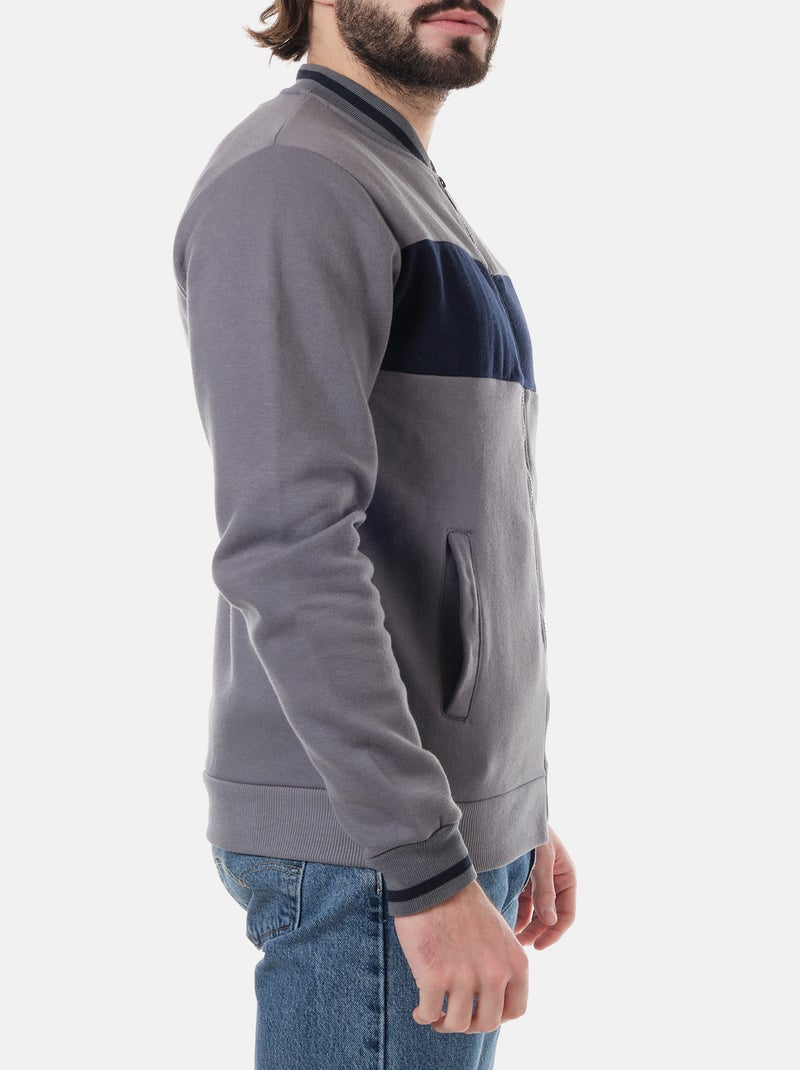 Sudadera con cremallera Gris - Kiabi