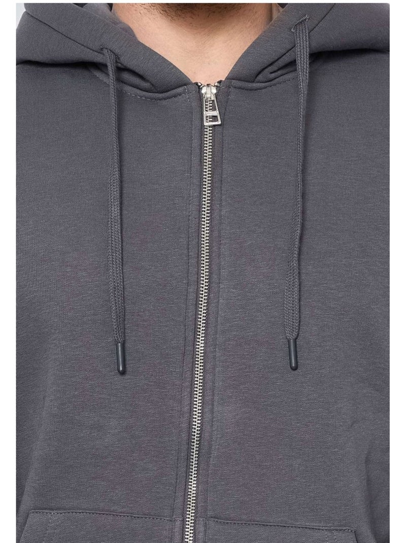 Sudadera con cremallera Kebello Gris antracita - Kiabi