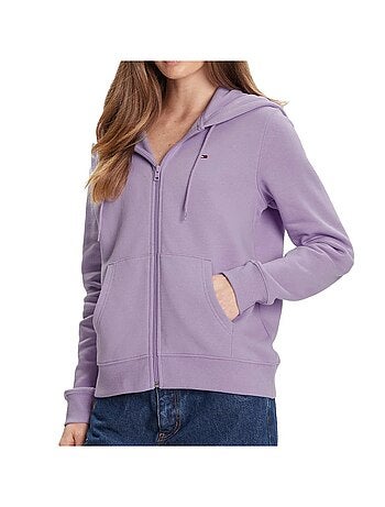 Sudadera con cremallera morada para mujer Tommy Hilfiger