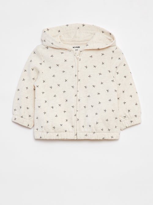 Sudadera con cremallera, motivo y capucha - Kiabi