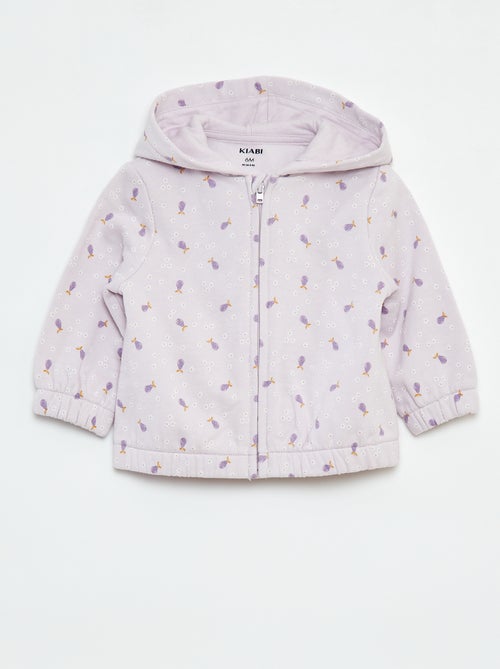 Sudadera con cremallera, motivo y capucha - Kiabi