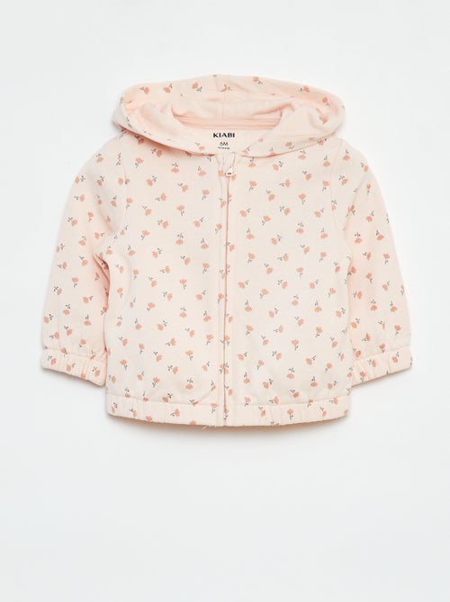 Sudadera con cremallera, motivo y capucha - Kiabi