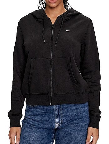 Sudadera con cremallera Mujer Tommy Hilfiger Flag Tblack