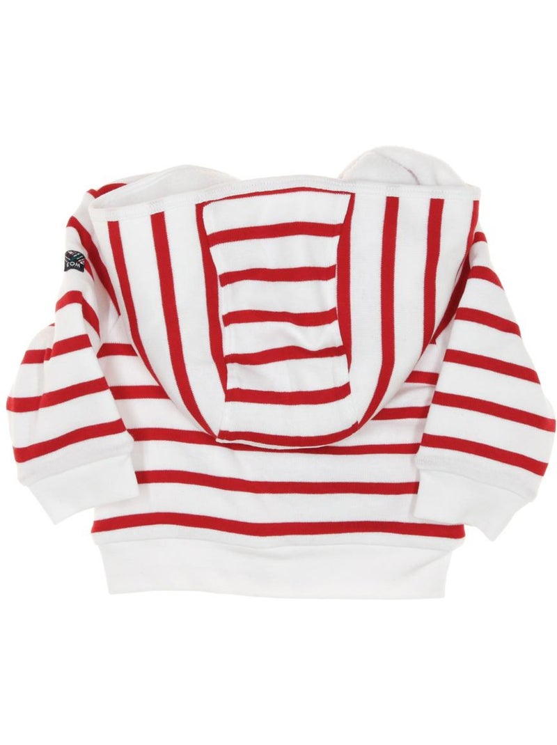 Sudadera con Cremallera para Niño Bananova Rayas Rojo - Kiabi