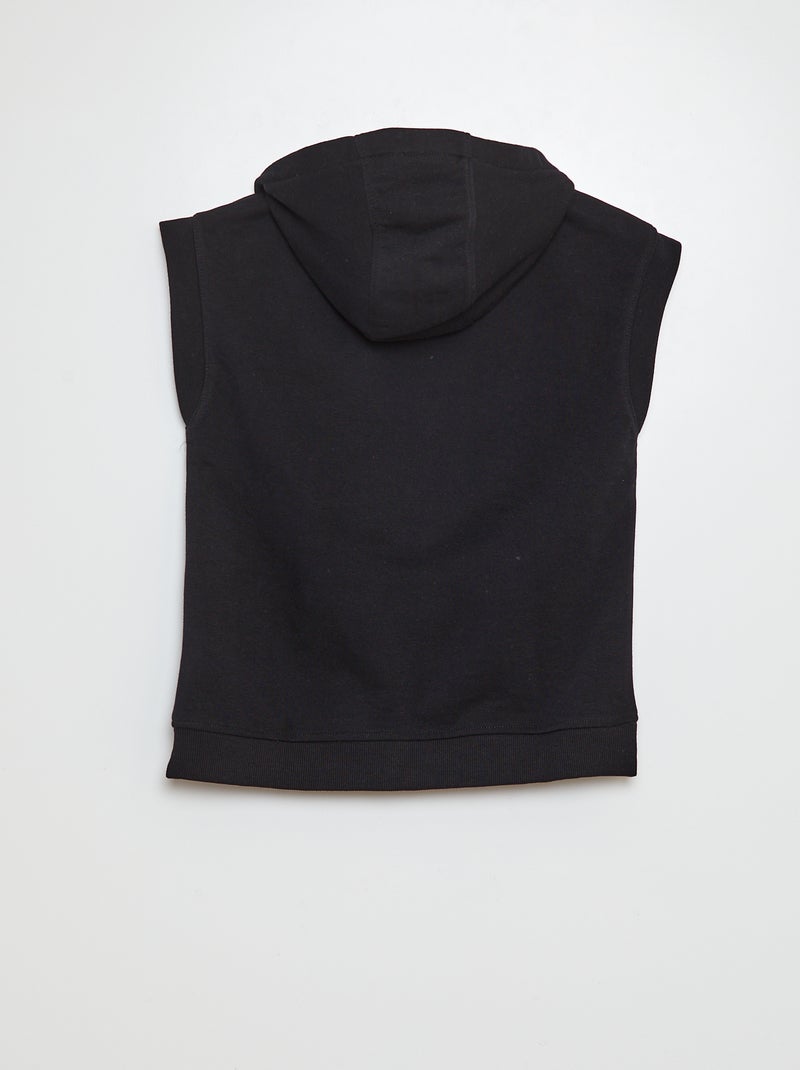Sudadera con cremallera sin mangas NEGRO - Kiabi