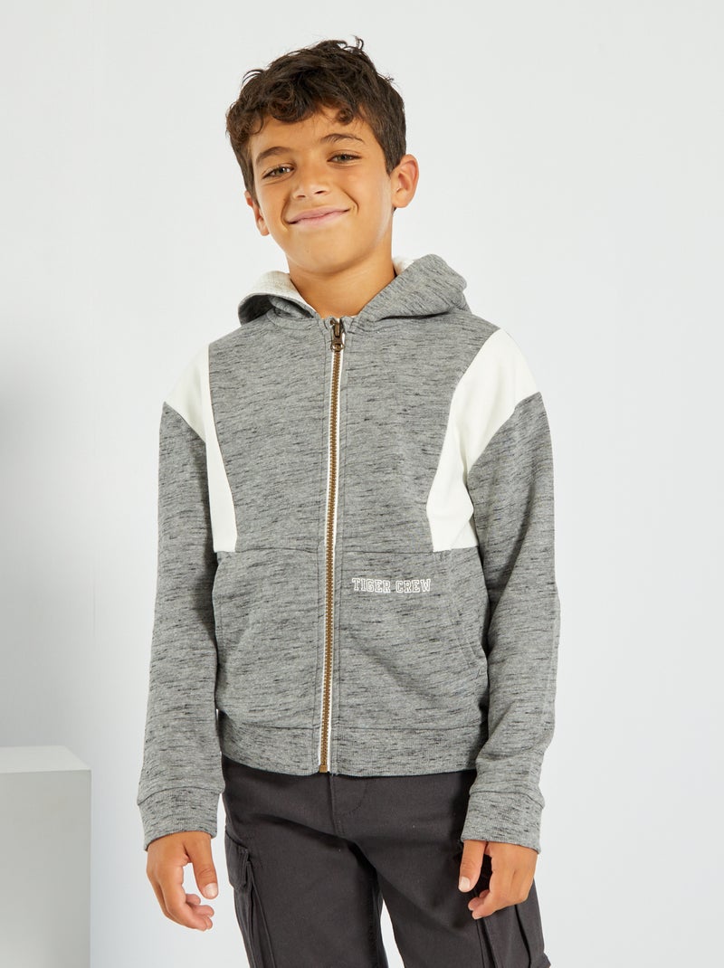 Sudadera con cremallera 'Tiger Crew' GRIS - Kiabi