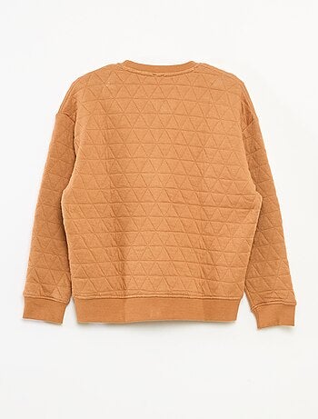 Sudadera con cremallera y acolchada de algodón liso